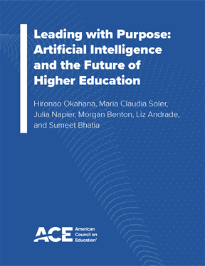 cover of AI and the Future of Higher Ed report