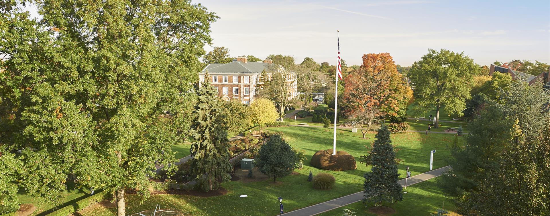 Picture of an aerial view of college campus