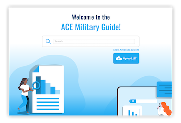 Clickable picture of Military Guide landing page; click image to begin searching