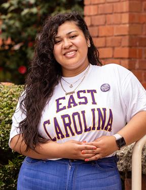 Jocelyne Alfaro-Ruiz, past president of the East Carolina University student organization, I’m the First