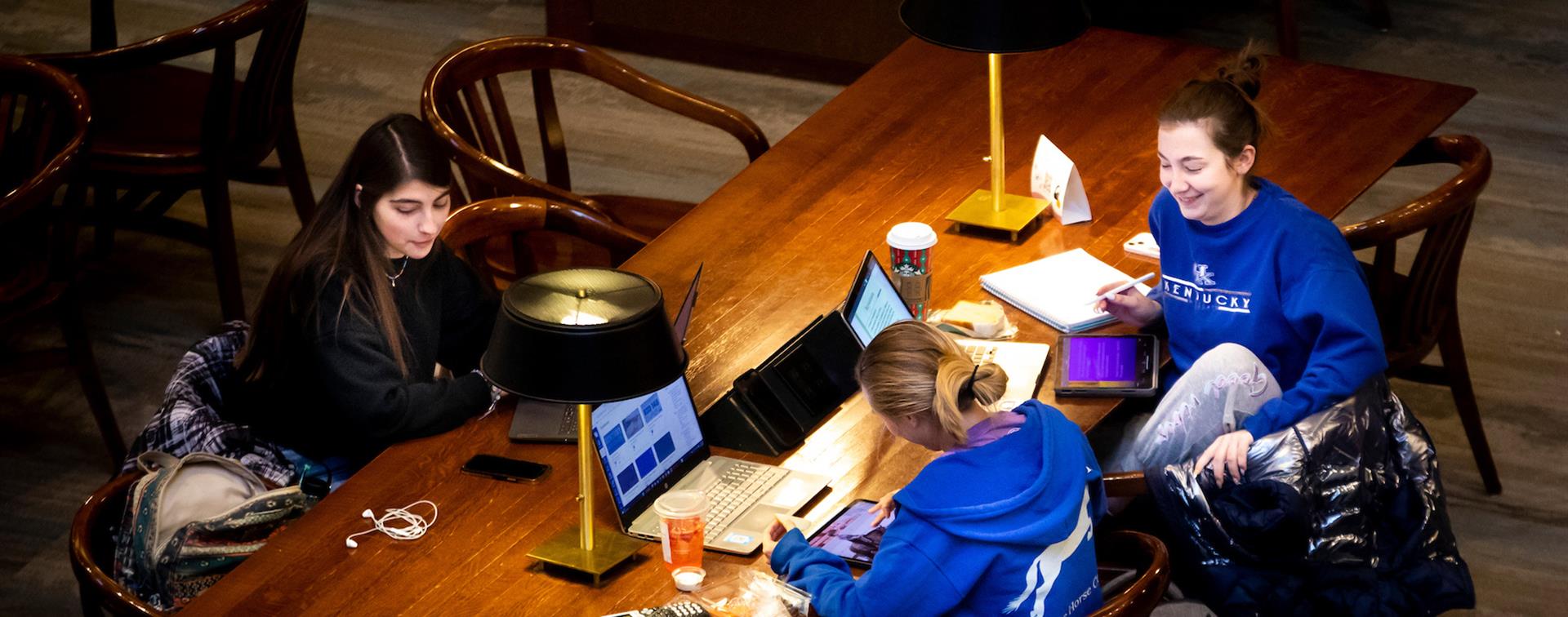 Students in UK's William T. Young Library