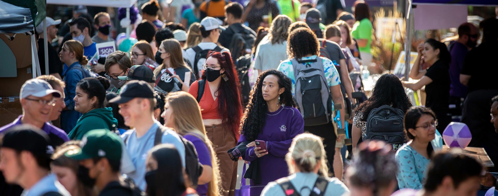Students walking on campus