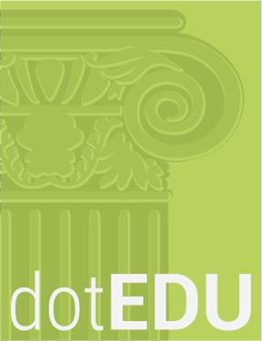 A green graphic with a column and the words "dotEDU" in white.