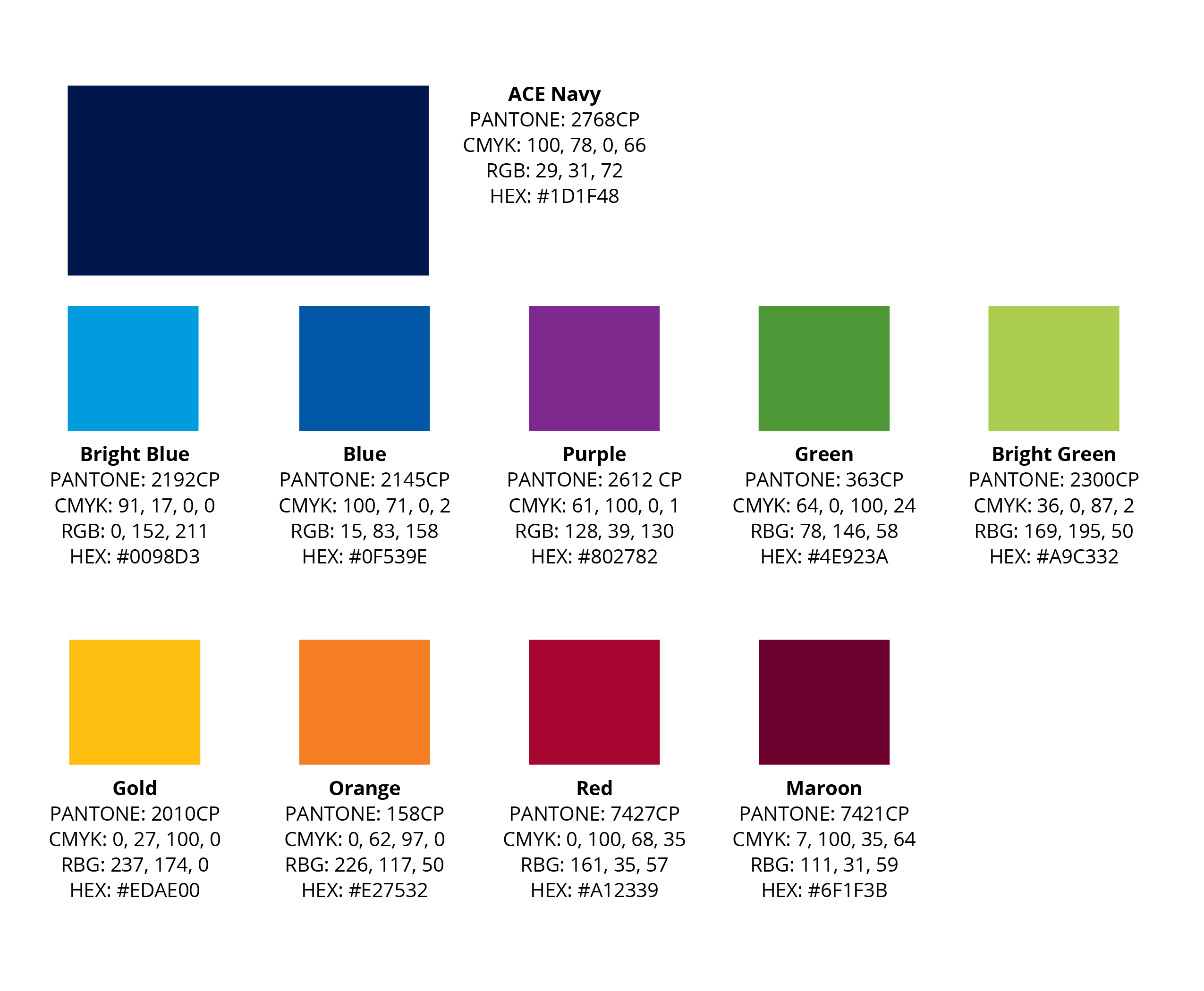 ACE color palette
